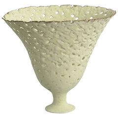 Early Unique Stoneware Vase with matte white glaze by Ursula Morley Price
