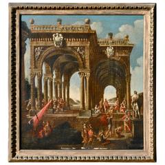 Mid-18th Century Italian Architectural Painting in Manner of Giovanni Panini
