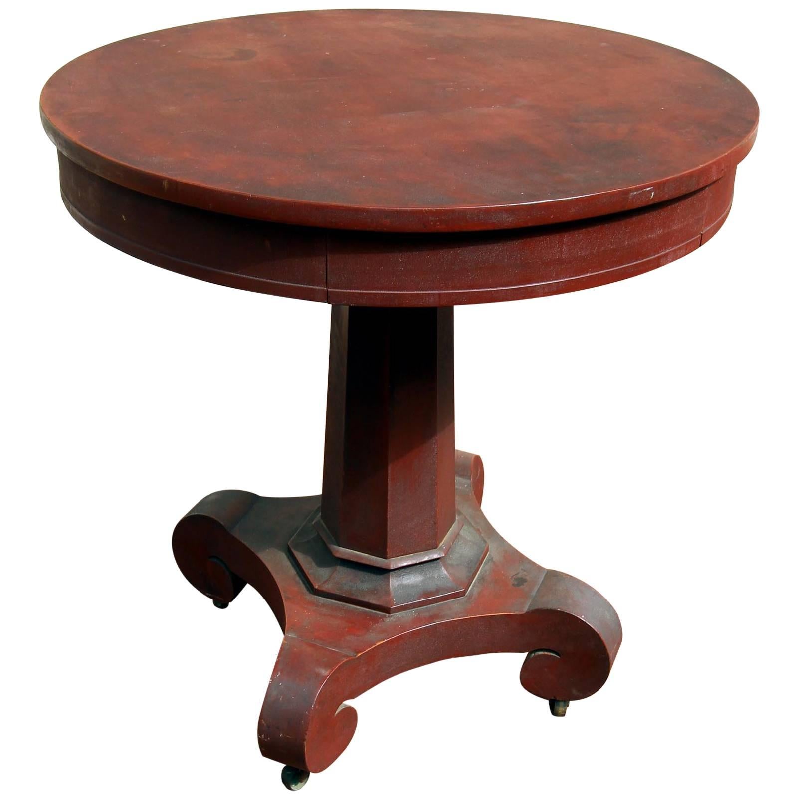 American Empire Painted Center Table with Drawer, circa 1840 For Sale