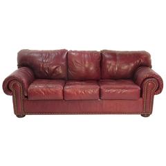1980s Leather Sleeper Sofa