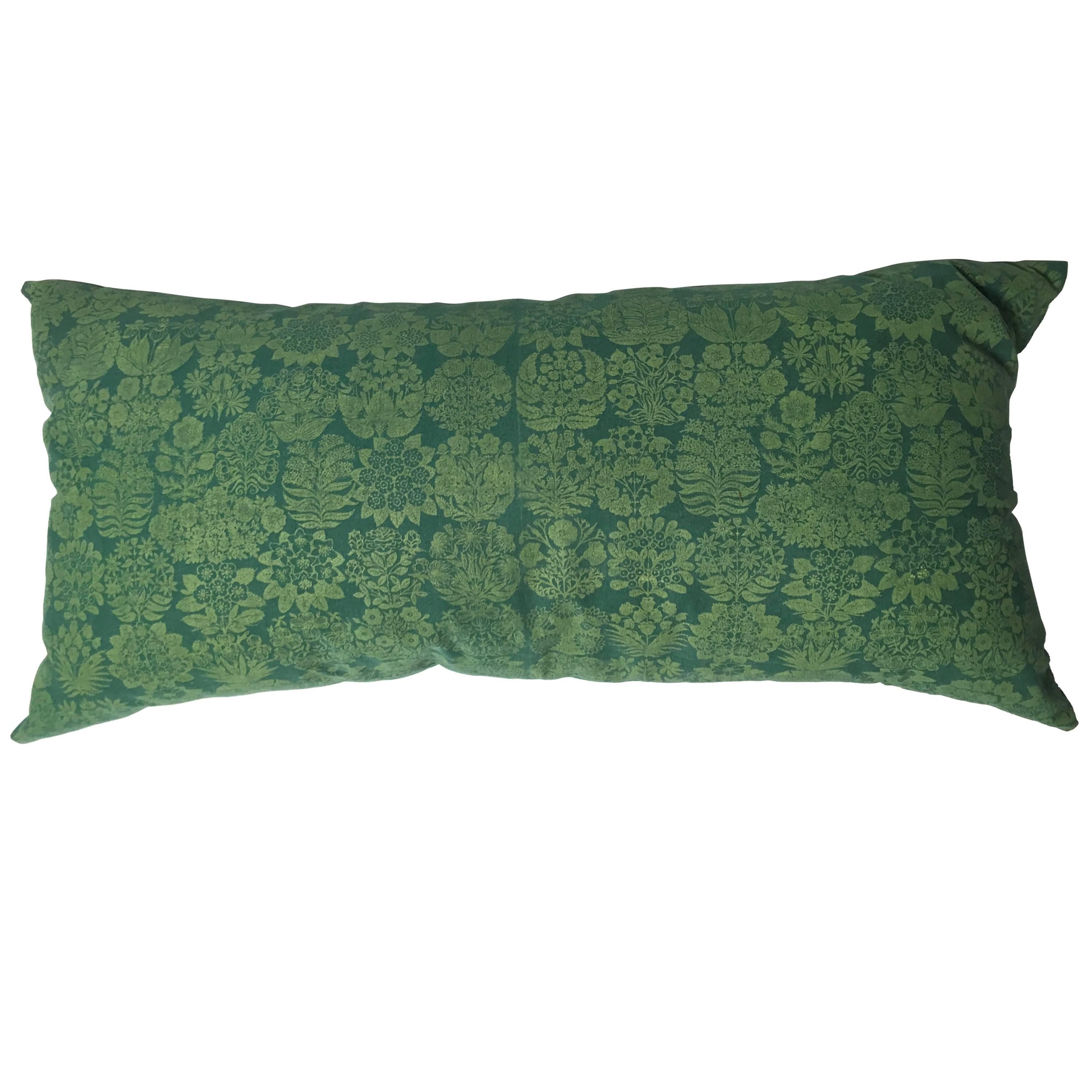 Folly Cove Designers Hand Block Printed Pillow with US State Flowers