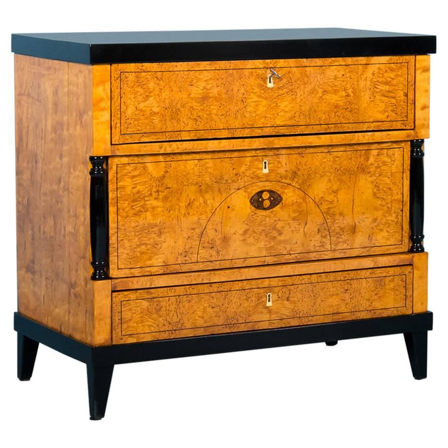 Antique Swedish Biedermeier Chest of Drawers with Pull Out Desk, circa 1840