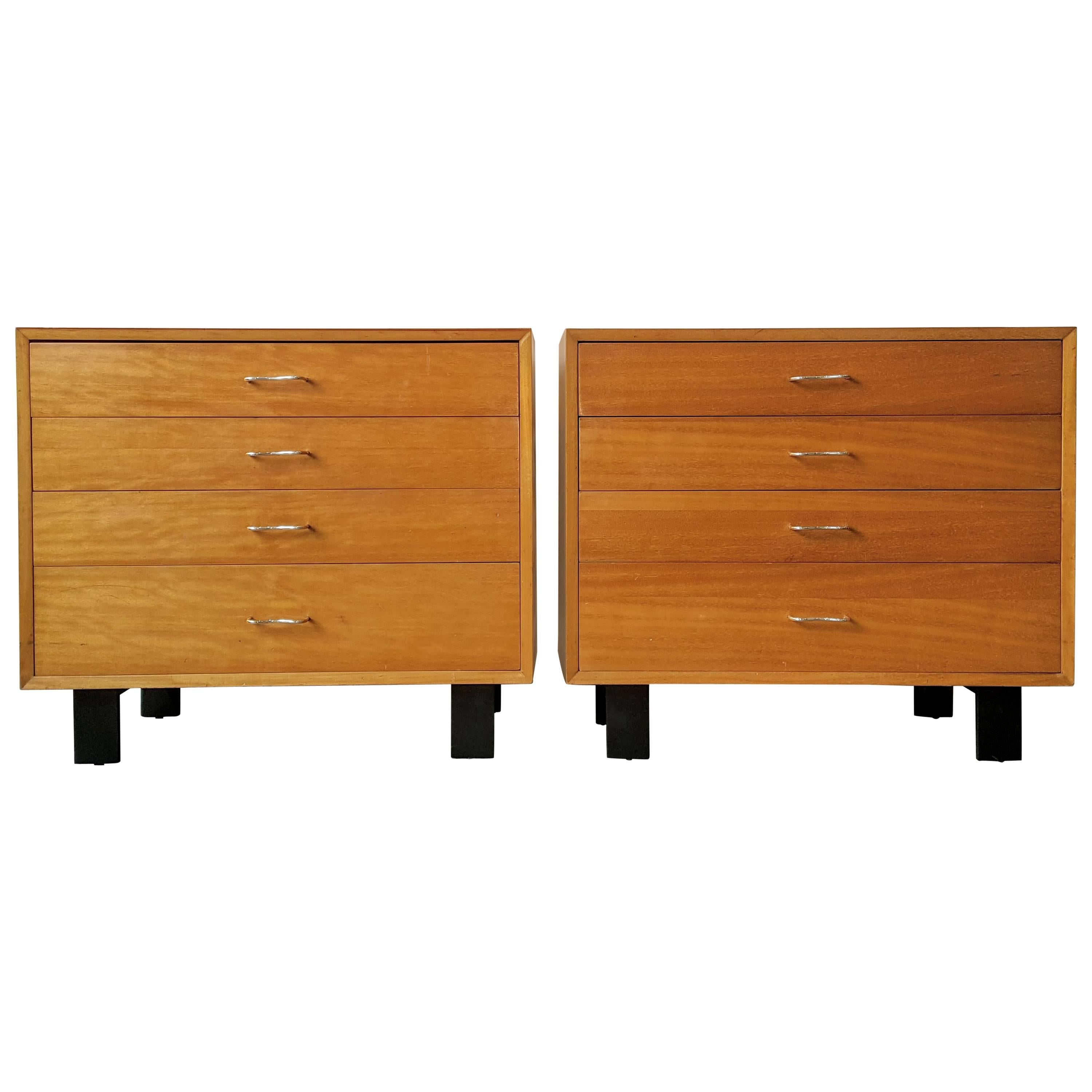 Pair of Mahogany Chests by George Nelson for Herman Miller, 1950s