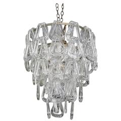 Murano Glass Chandelier after Angelo Mangiarotti, Italy 1950s