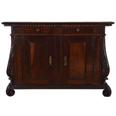 Italian Baroque Style Carved Walnut Credenza, 18th Century and Later