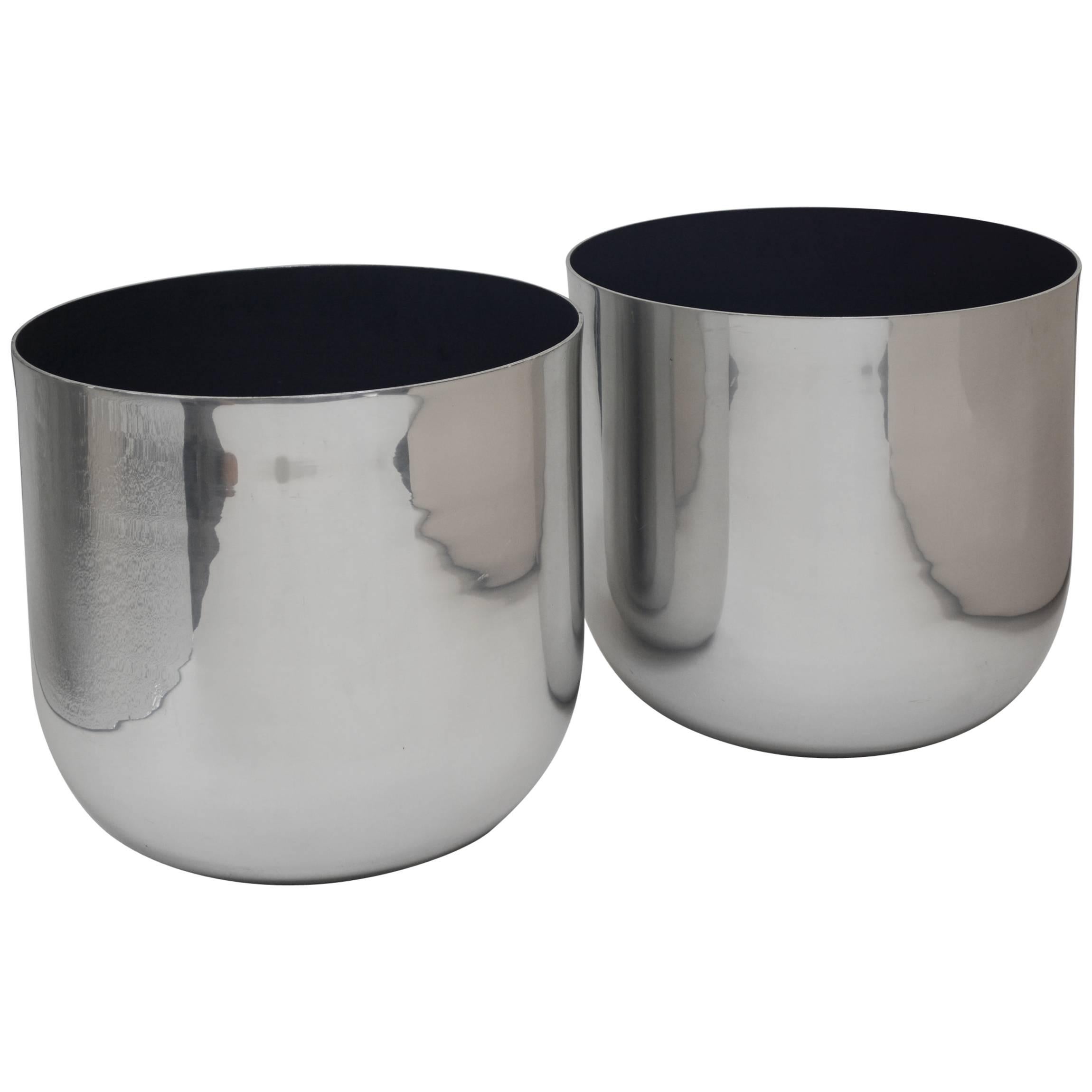 Pair of Paul Mayen Architectural Supplements Aluminum Planters