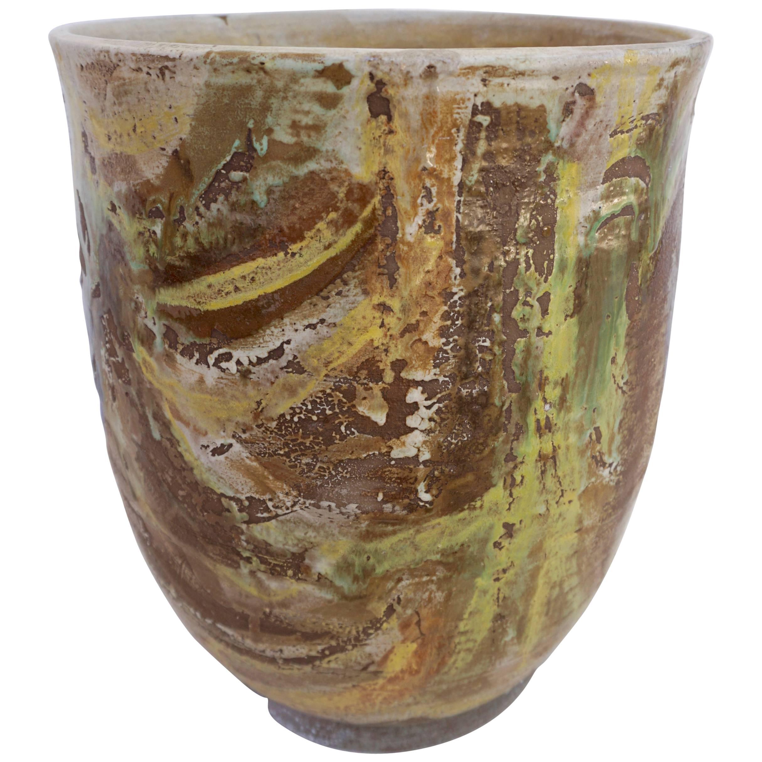 Abstract Glazed Ceramic Vessel by Stan Bitters