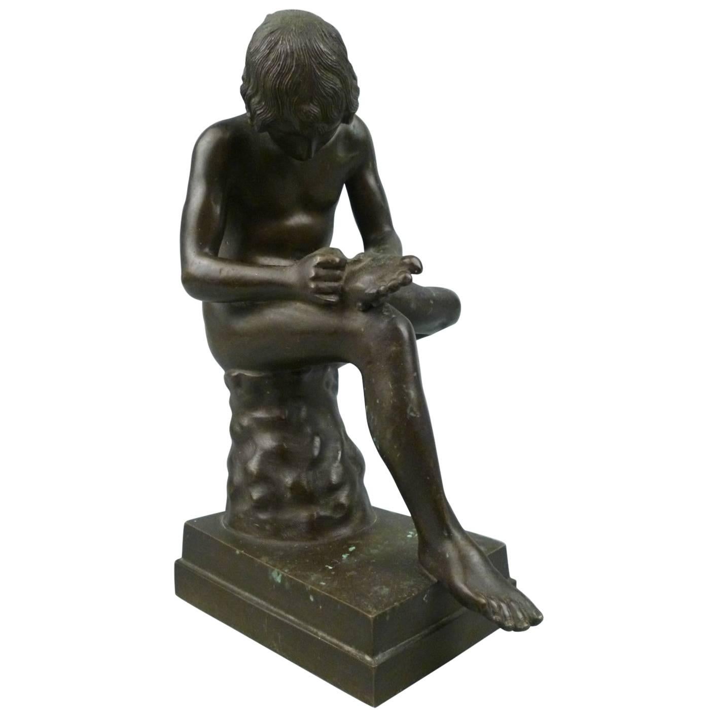 Grand Tour Bronze Sculpture of Spinario the Thorn Picker