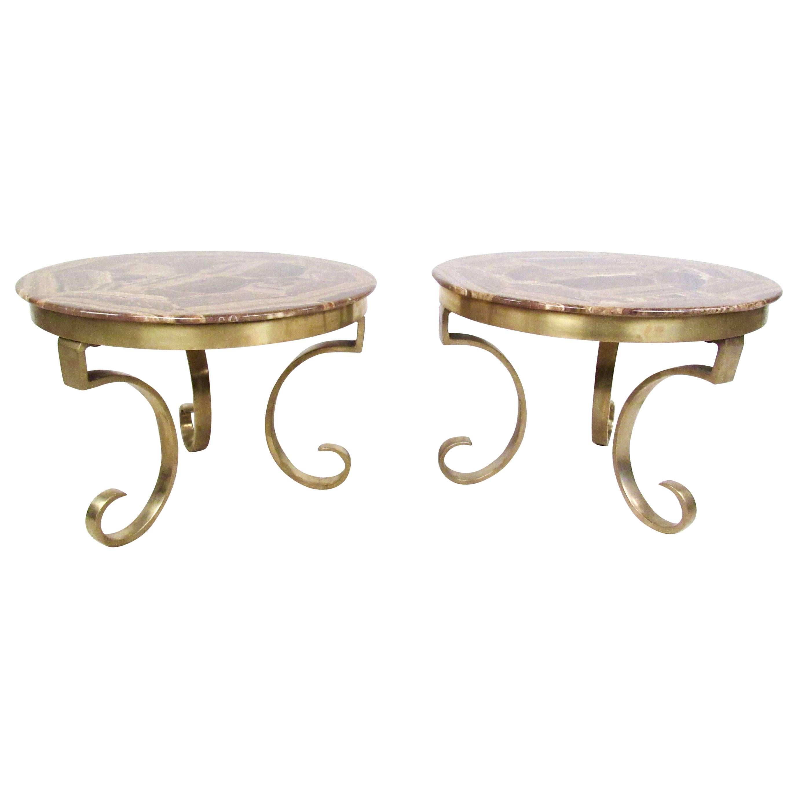 Muller of Mexico Endtables in Onyx and Brass