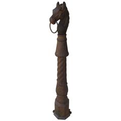 Antique Cast Iron Horse Head Hitching Post