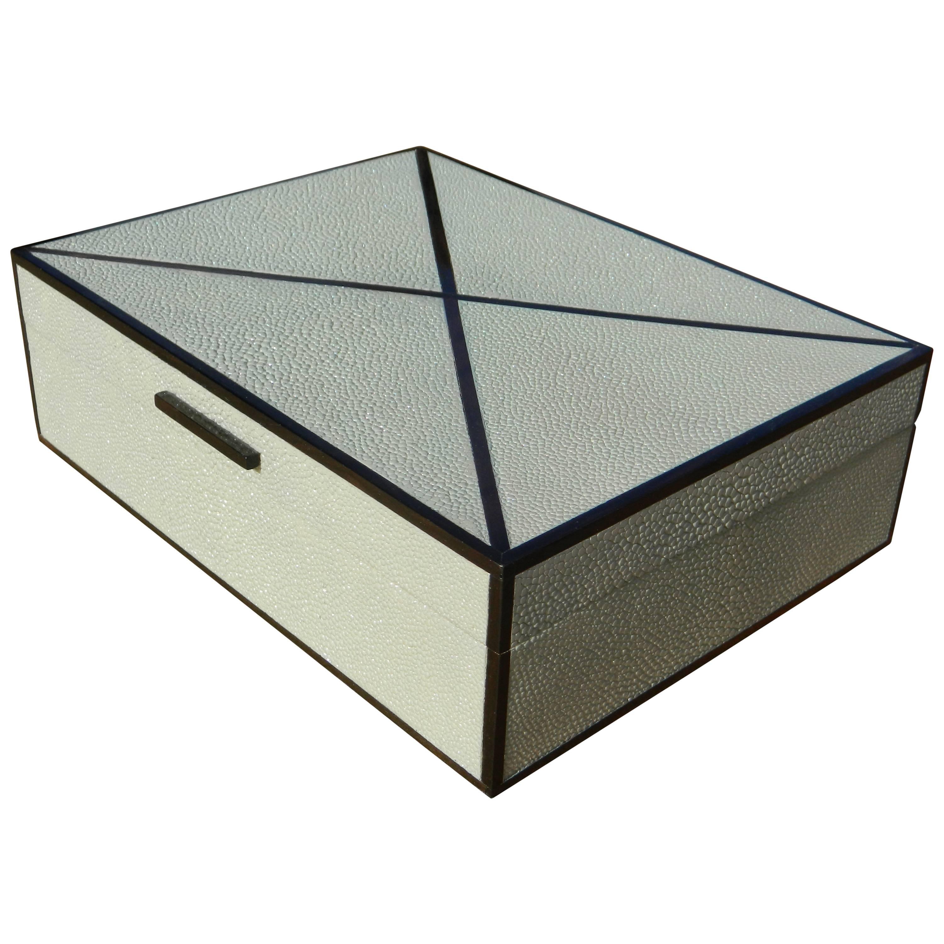 Sage Shagreen And Ebony Inlay Box