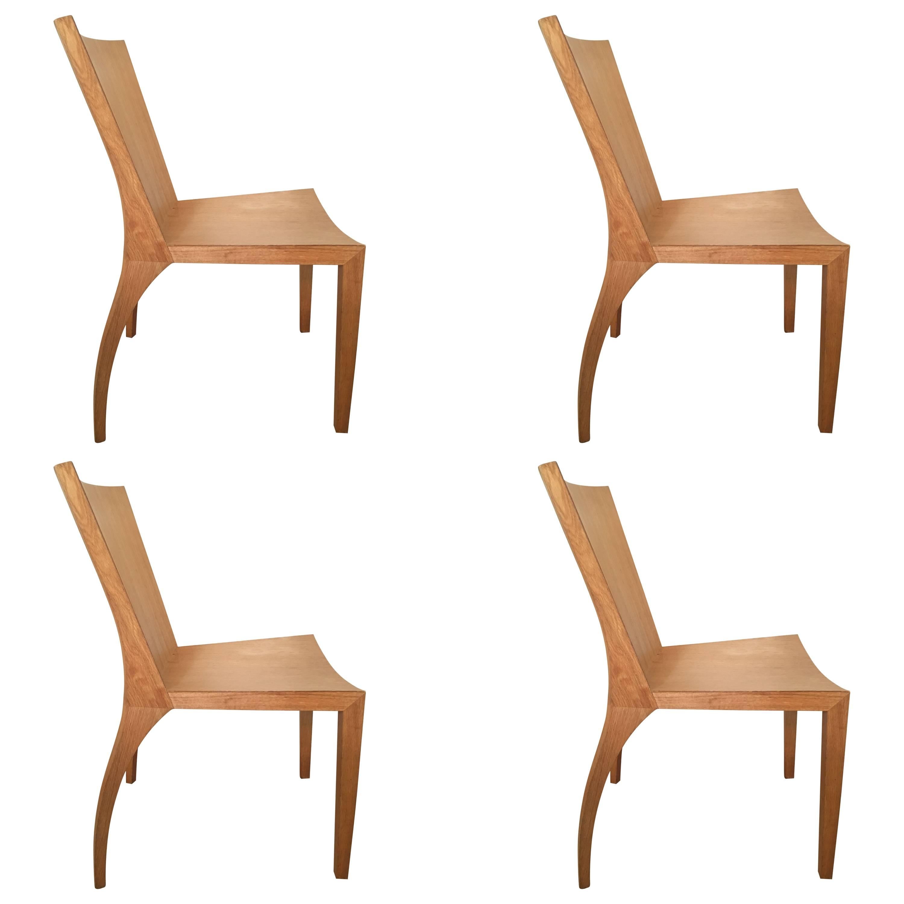 Set of Four Jean Michel Frank Style Dining Chairs For Sale