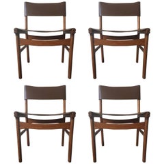 Very Rare Set of Four Dining Chairs by Illum Wikkelsø