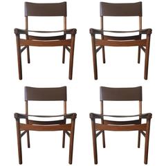 Very Rare Set of Four Dining Chairs by Illum Wikkelsø 4