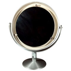 Grand miroir de coiffeuse français, années 1970