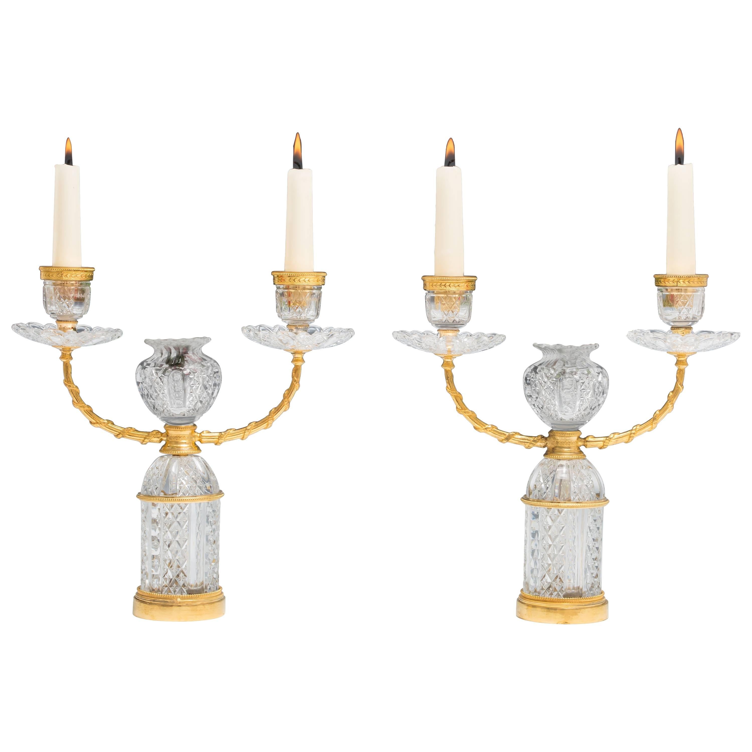 Pair of Victorian Posy Vase Candelabra by F&C Osler