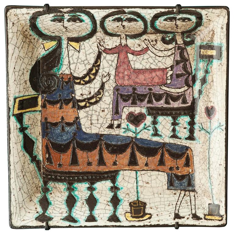 Birger Kaipiainen Ceramic Hanging Platter For Sale