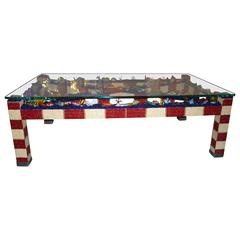 One of a Kind Mosaic Coffee Table with Murano Glass Barrier Reef 1