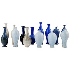 Collection of 14 Unique Miniature Ceramic Vases by Per Liljegren