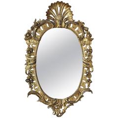 Fine Mid-19th Century Oval Giltwood Mirror