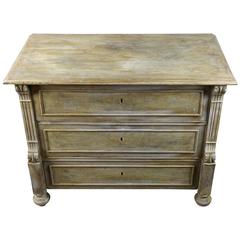 19th Century Viennese Baroque Revival Bleached Walnut Small Chest of Drawers
