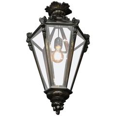 French Brass and Cut-Glass Lantern, circa 1925