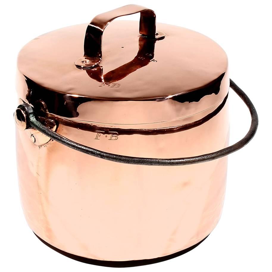 English, Copper Kitchen Cooking Stock Pot 19th Century For Sale