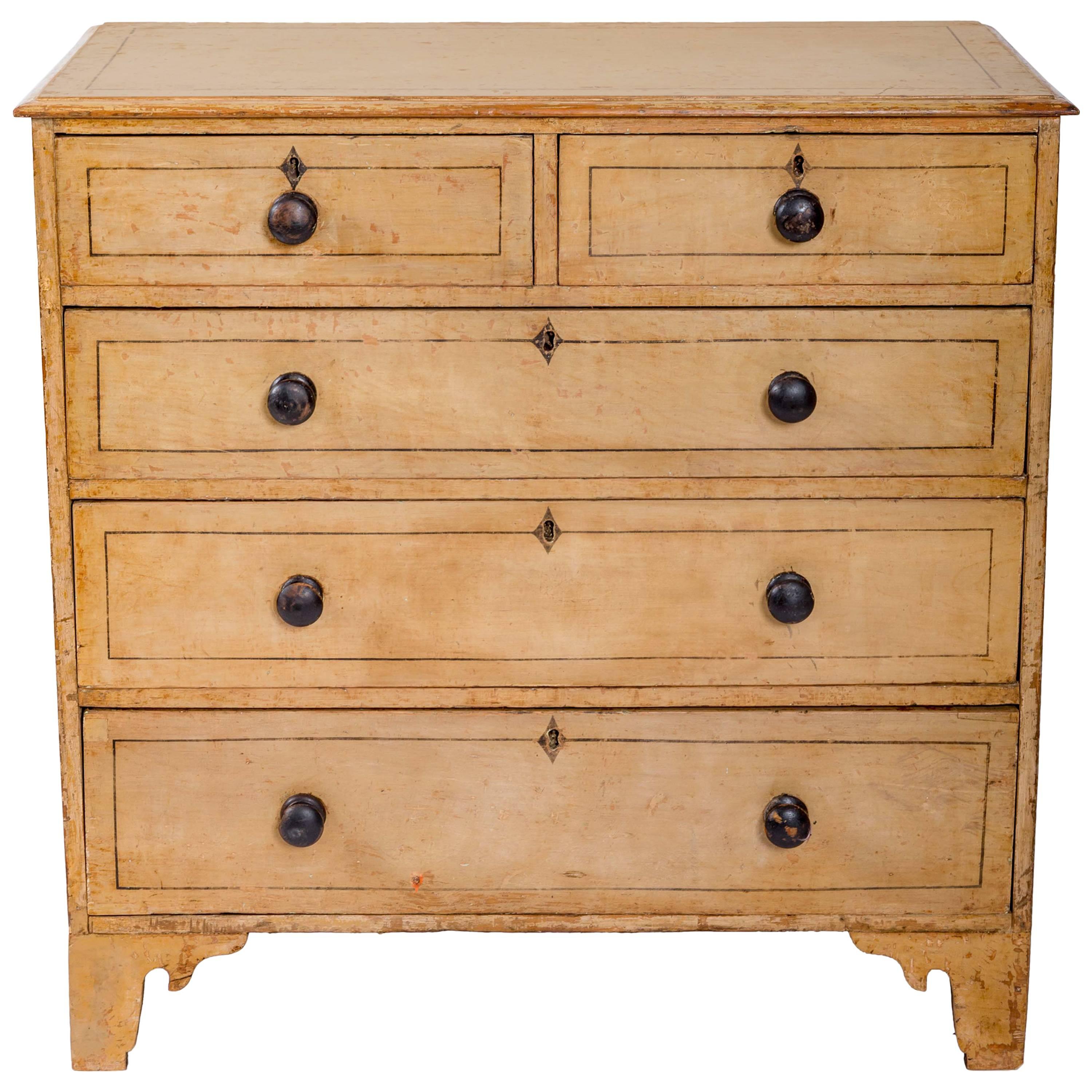 Early 19th Century Painted Chest of Drawers, England, circa 1840