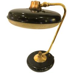 1950s Multi Positions Italian Desk /Table Lamp with Brass Accents