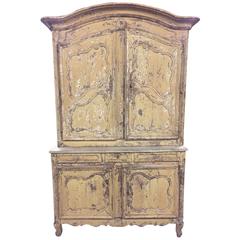 19th Century French Provincial Painted Buffet à Deux Corps