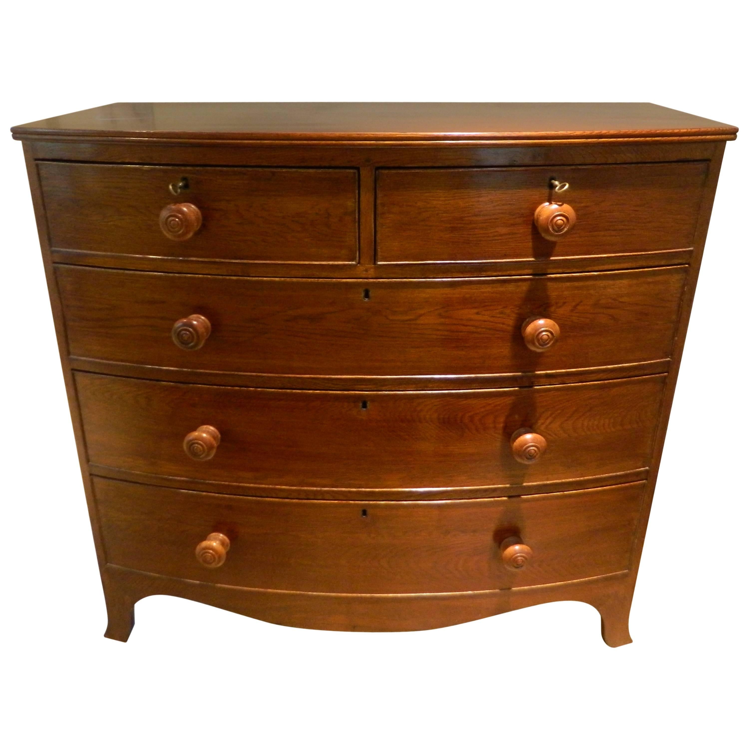 Georgian Style Mahogany Two over Three Chest of Drawers, 20th Century