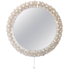 Viennese Backlight Wall Mirror by Emil Stejnar with Glass Blossoms, 1950s