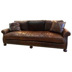 Ralph Lauren Leather Sofa with Nailhead Treatment, 20th Century