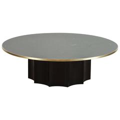 Black Marble and Ebonized Oak Normandie Cocktail Table by Lawson-Fenning 11