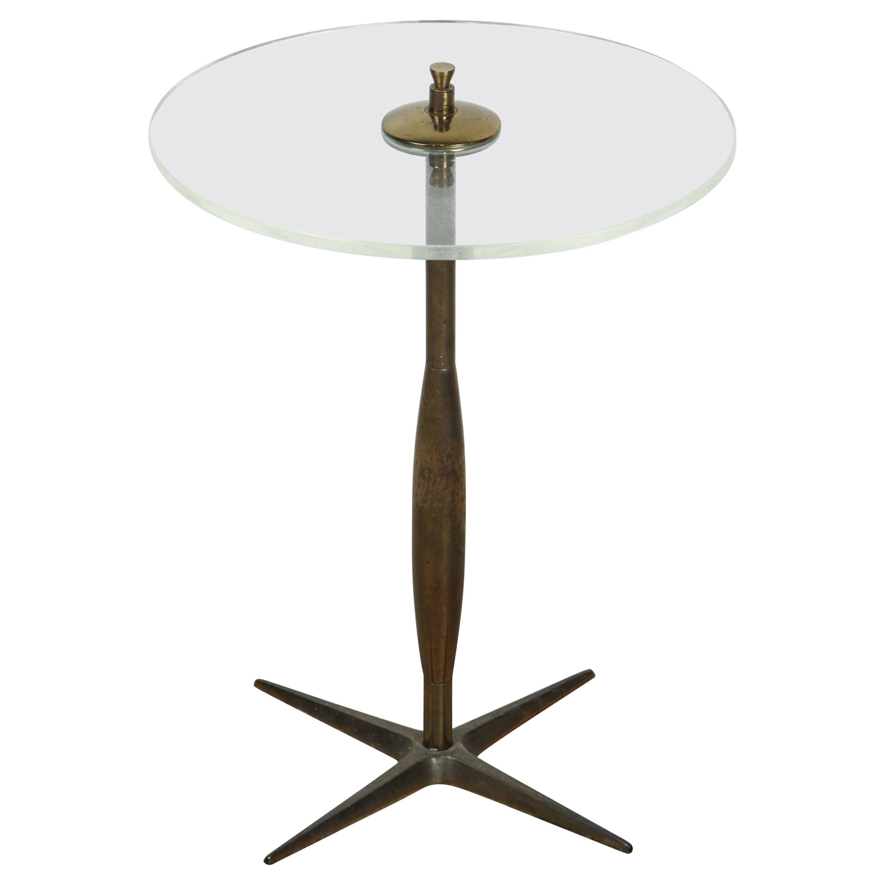 Italian Lucite and Brass Cigarette Table