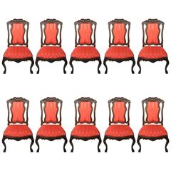 Rare and Important Set of Ten Portuguese Dining Chairs 12