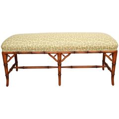 Vintage Faux Bamboo Wood Bench