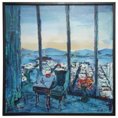 Original Oil Painting of Pacific Palisades Golden Gate Bridge