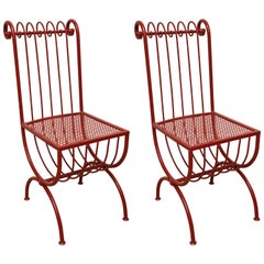 Pair of Vintage Italian Curule Style Side Chairs