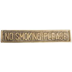 Retro Brass "No Smoking Please" Sign/Paperweight