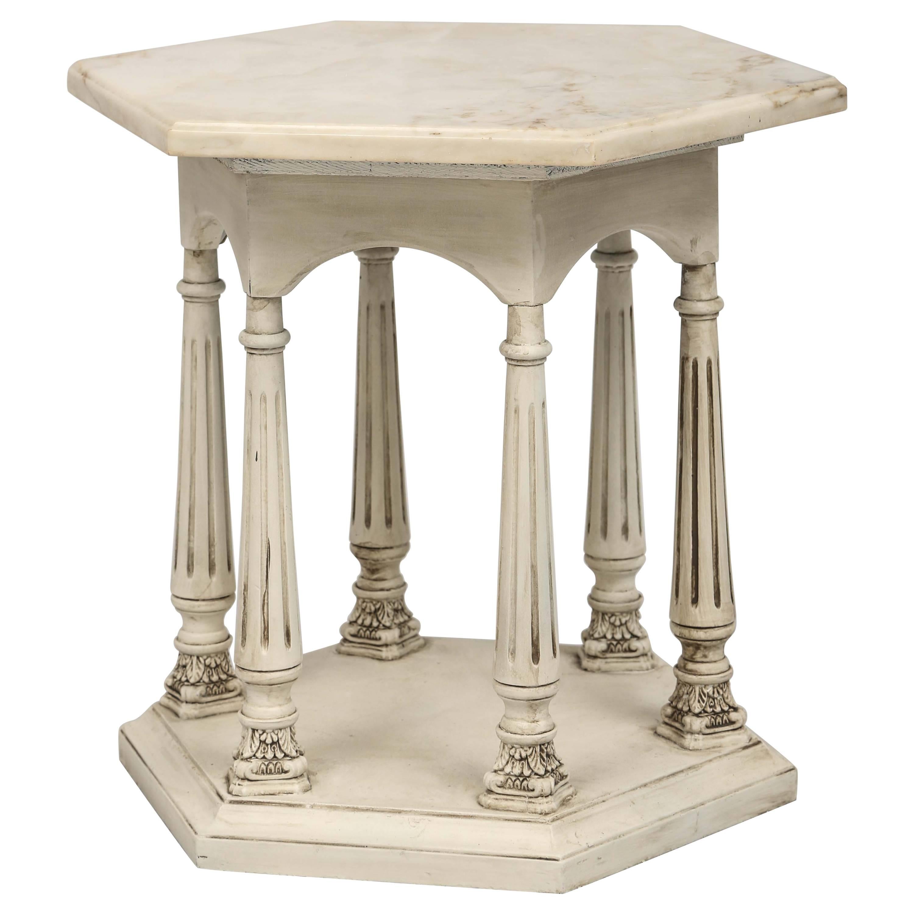 Octagonal Neoclassical Style Painted Accent Table