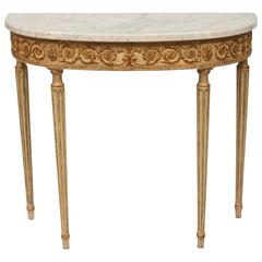 Demilune Console with Carrara Marble Top