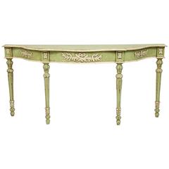 Green Painted Italian Louis XVI Style Console 1