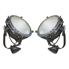 Antique Pair of 1920s Westinghouse Industrial Iron Flood Lights