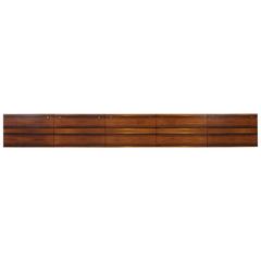 Large Mid-Century Wall-Mounted Rosewood Sideboard