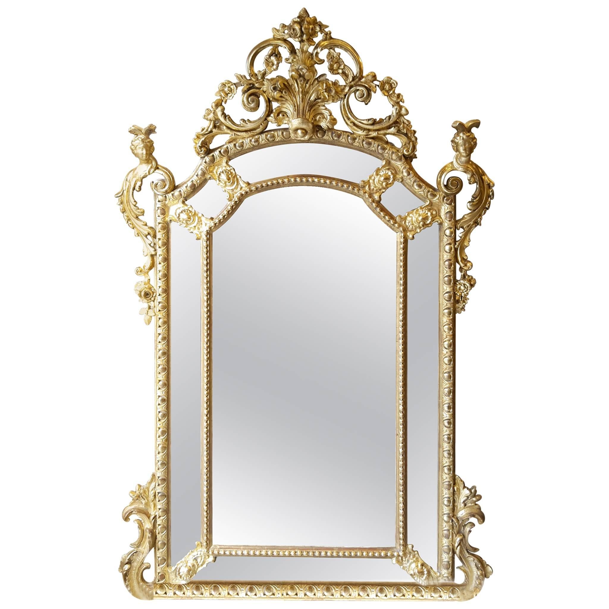 French Gold Mirror Napoleon III For Sale