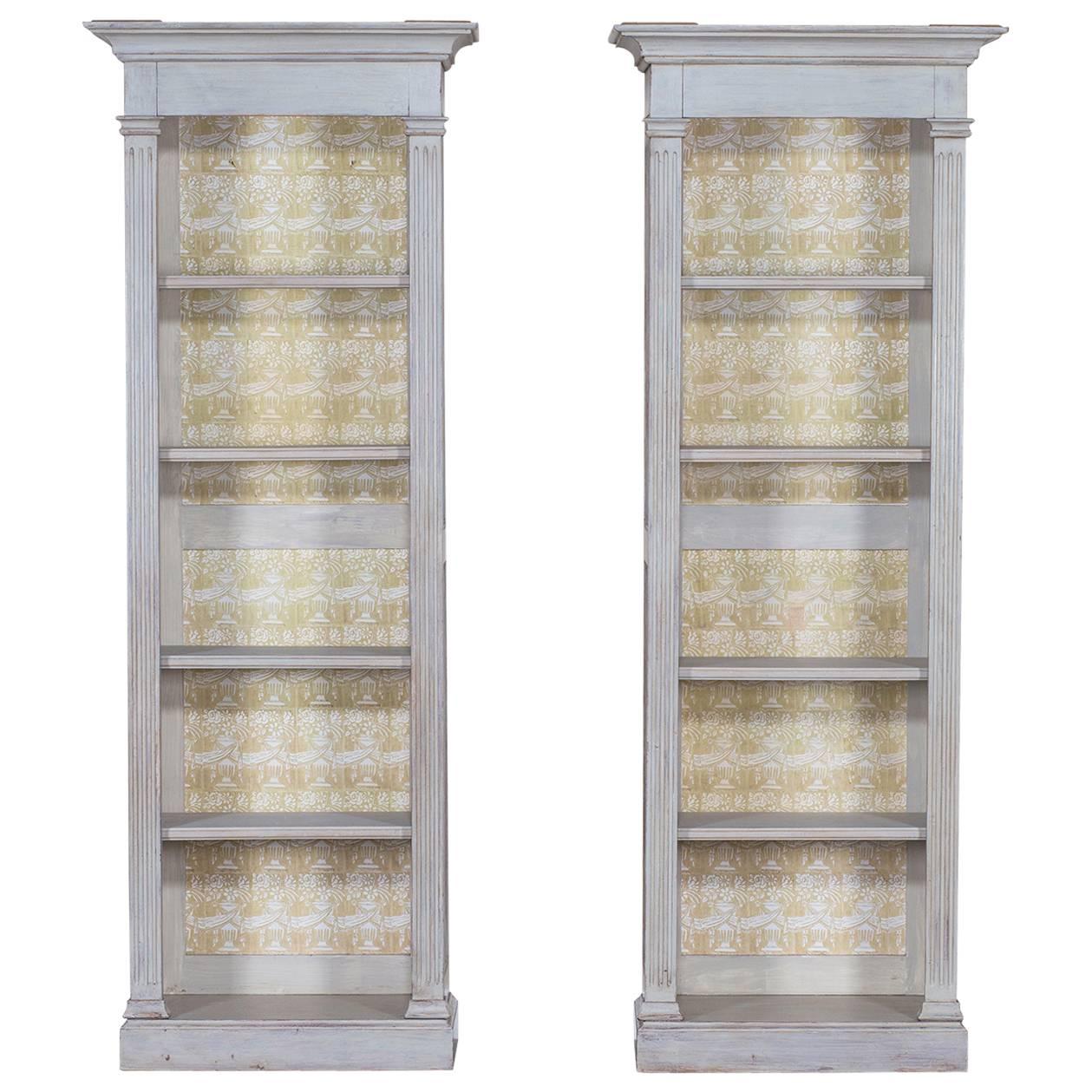 Pair of Vintage Neoclassical French Louis XVI Painted Display Cabinets