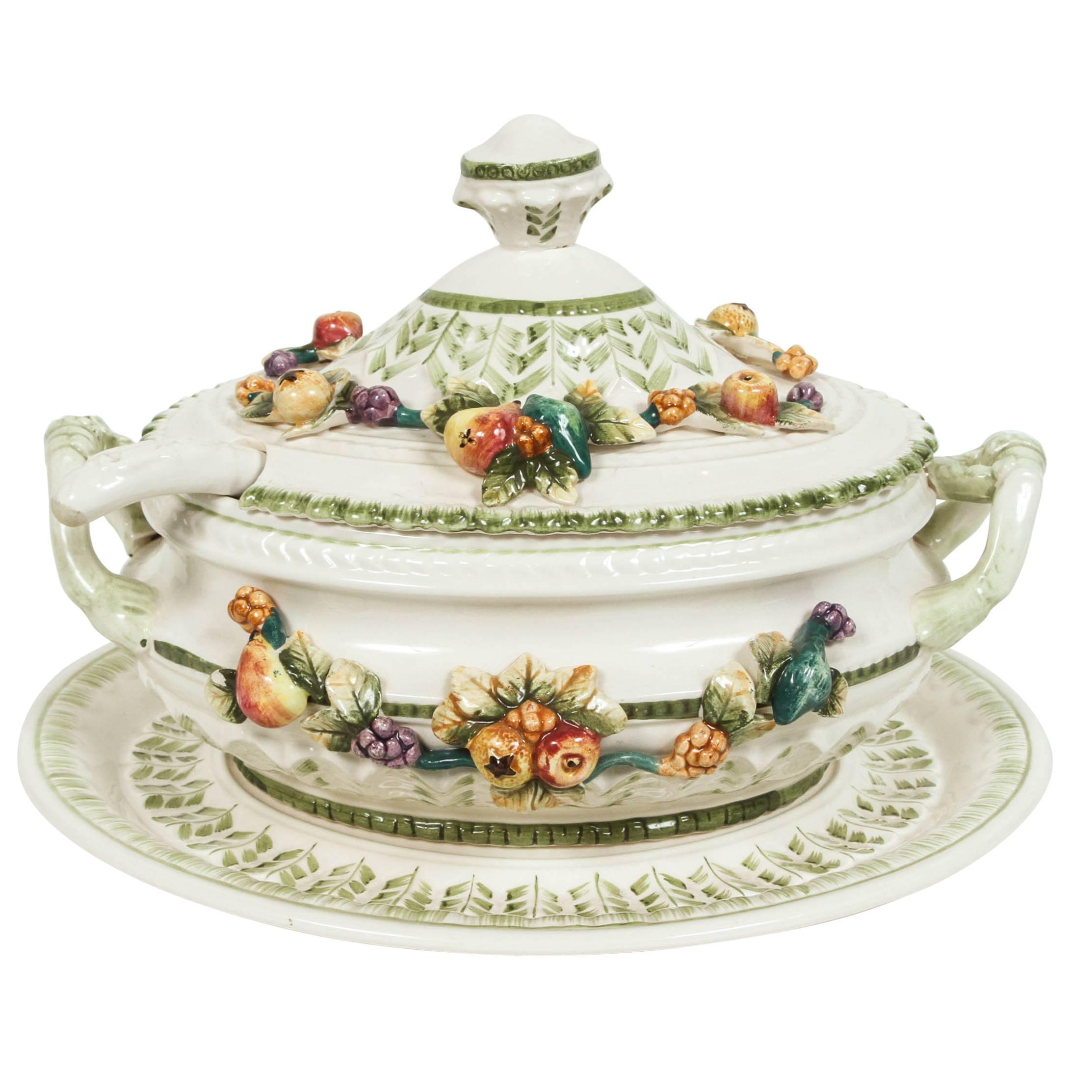 Italian Tureen with Ladle and Tray