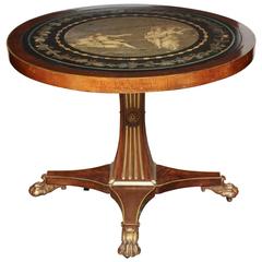 Antique Charles X Scagliola Center Table