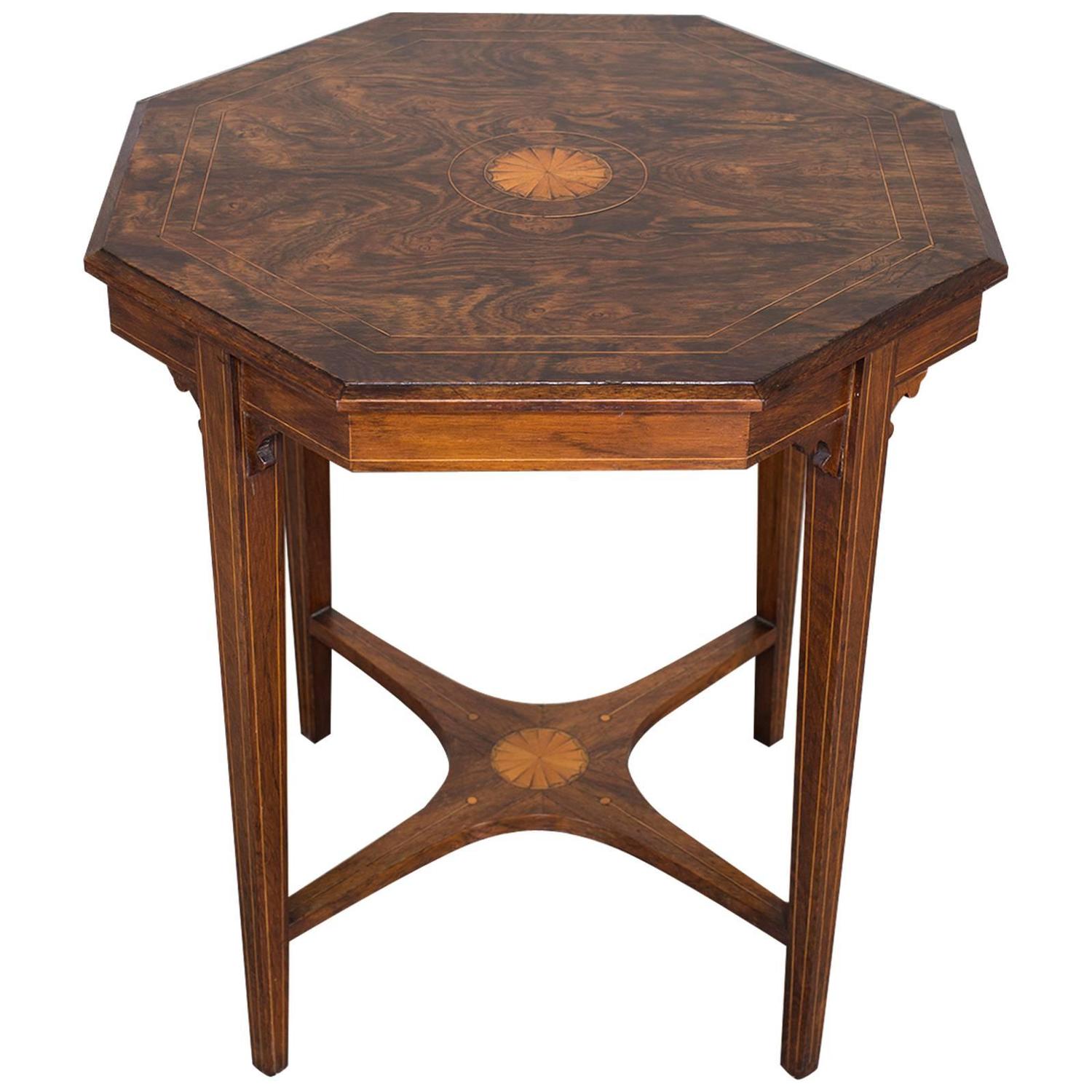 Antique English Rosewood Octagon Table, circa 1910 at 1stdibs